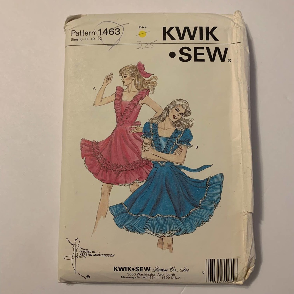 Kwik Sew Vintage Pattern  #1463 Square Dance Dress‎